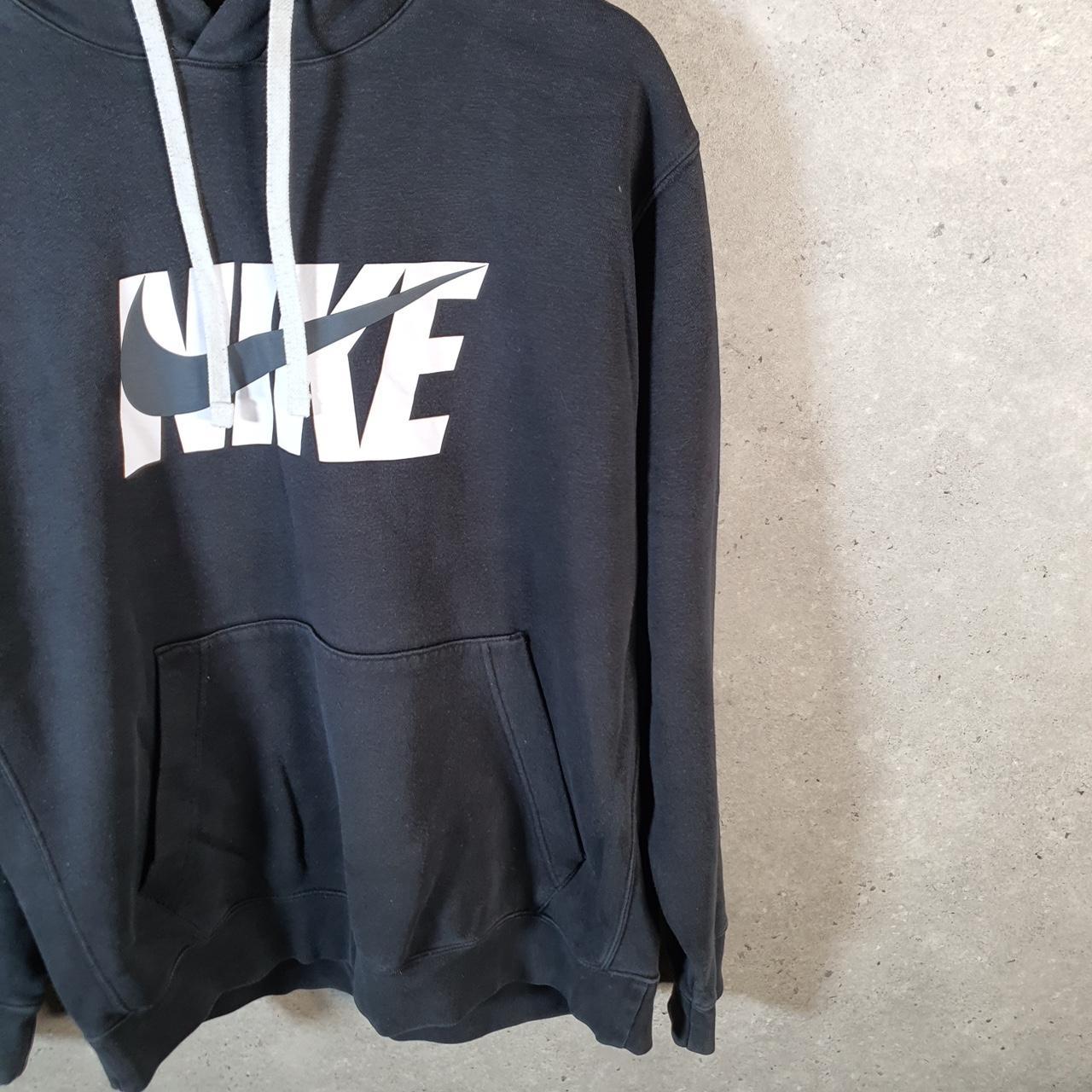 Vintage Nike Club Hoodie Men’s Large Black Swoosh Y2K Pullover