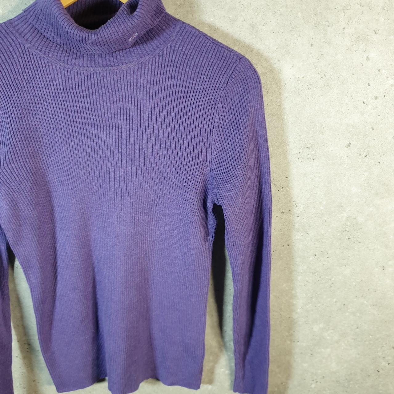 Vintage Ralph Lauren Polo Knit Sweater Womens Medium Purple Cotton Pullover