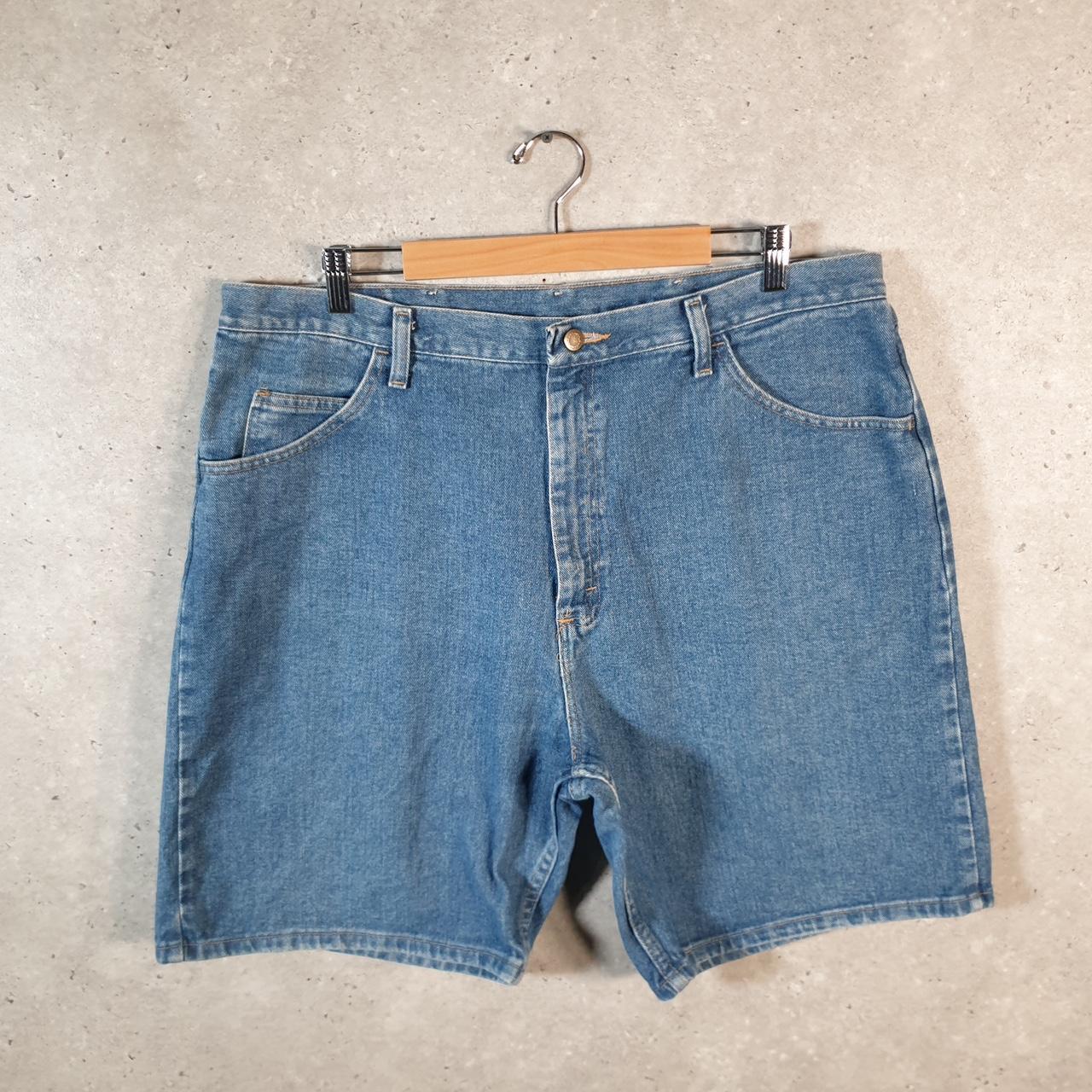 Vintage Wrangler Denim Shorts Jorts Cargo Men’s W40 Blue Baggy Cotton