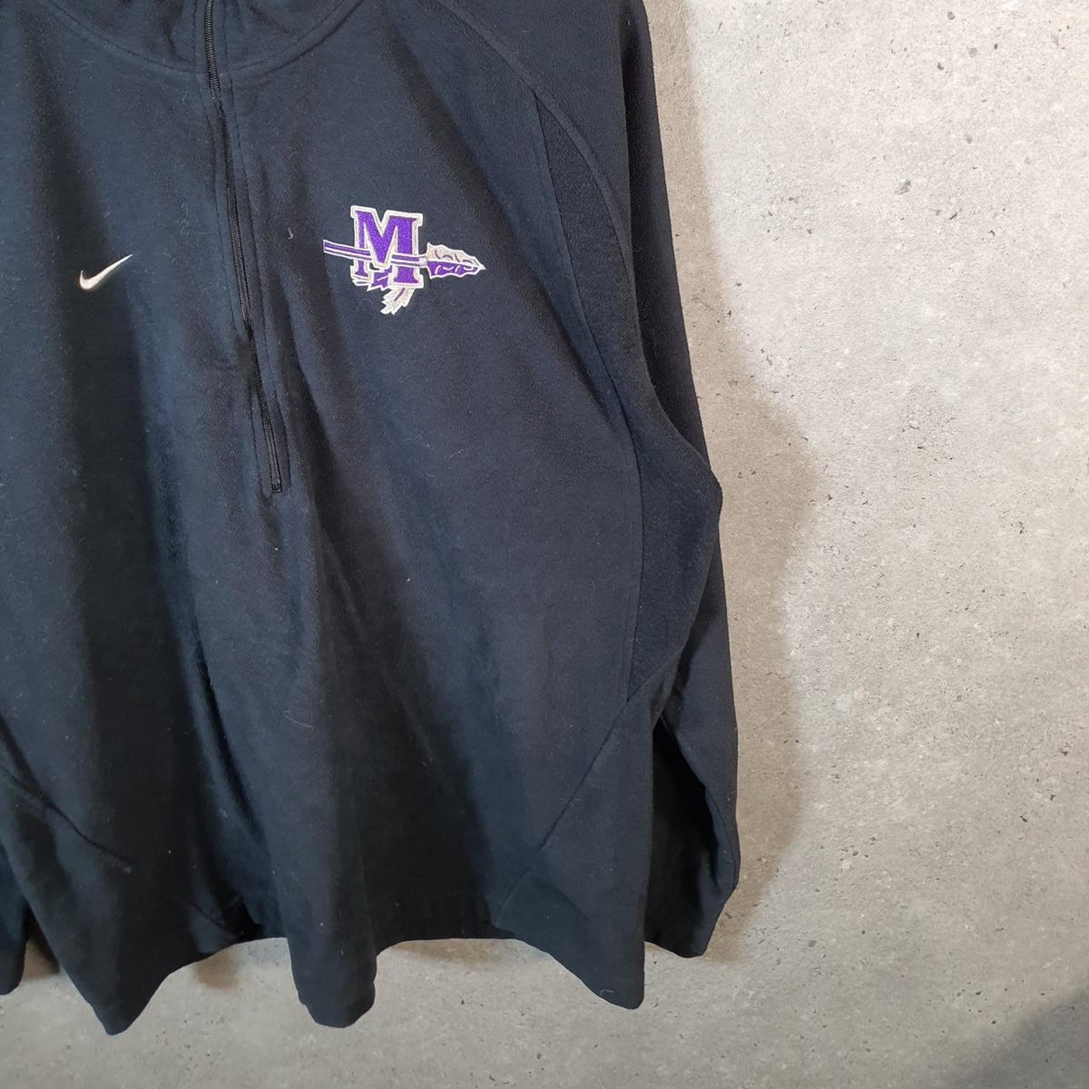 Vintage Nike Team Fleece 1/4 Zip Sweatshirt Men’s Large Black Swoosh Y2K Pullover Logo