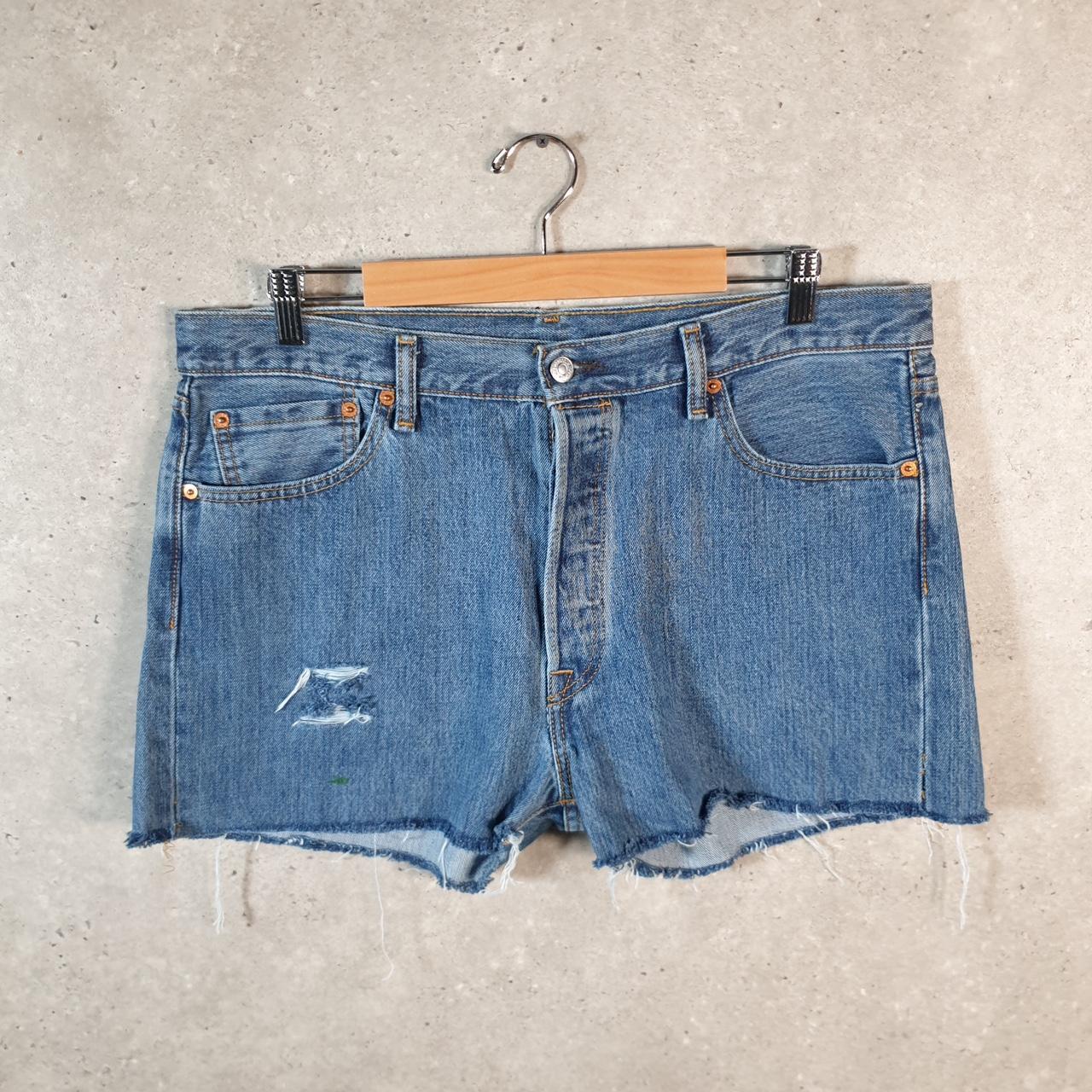 Vintage Levi’s 501 Cut Off Baggy Shorts Jorts Cargo Womens W36 Blue Relaxed Denim