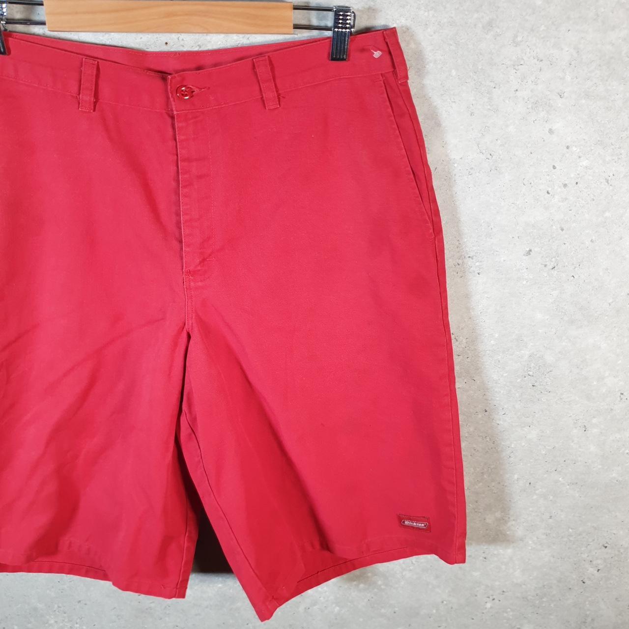 Vintage Dickies Baggy Chino Shorts Jorts Cargo Mens W34 Red Loose Fit
