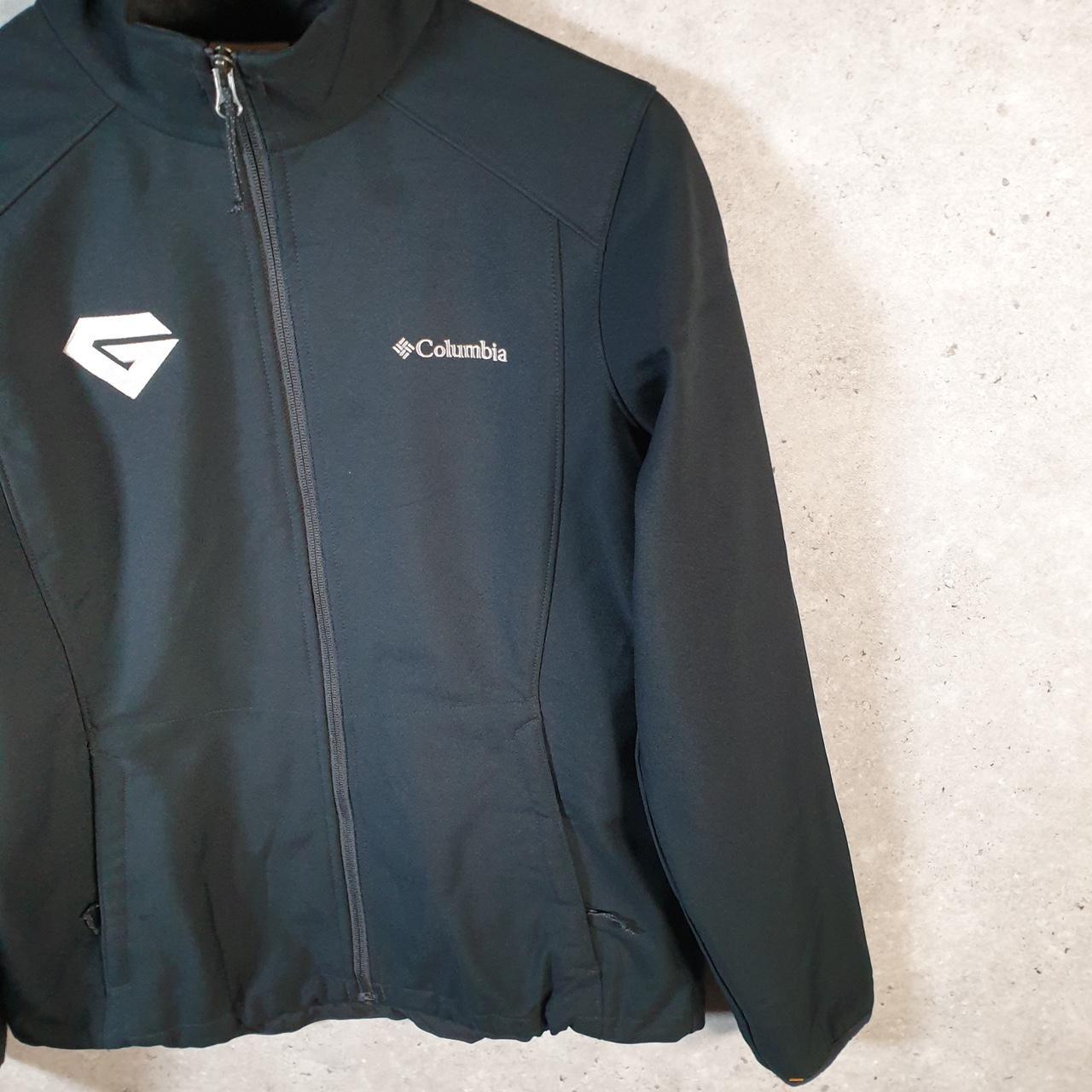 Vintage Columbia Windbreaker Track Jacket Womens Medium Black USA Athletic