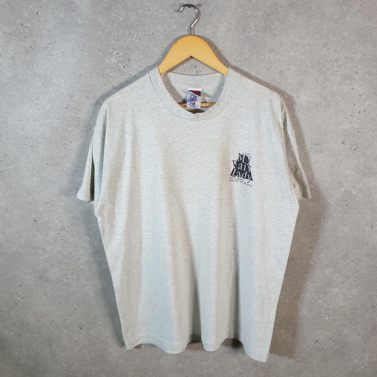 Vintage Fruit of the Loom 1997 Pulaski High School USA Single Stitch T Shirt Men’s XL Grey C9453