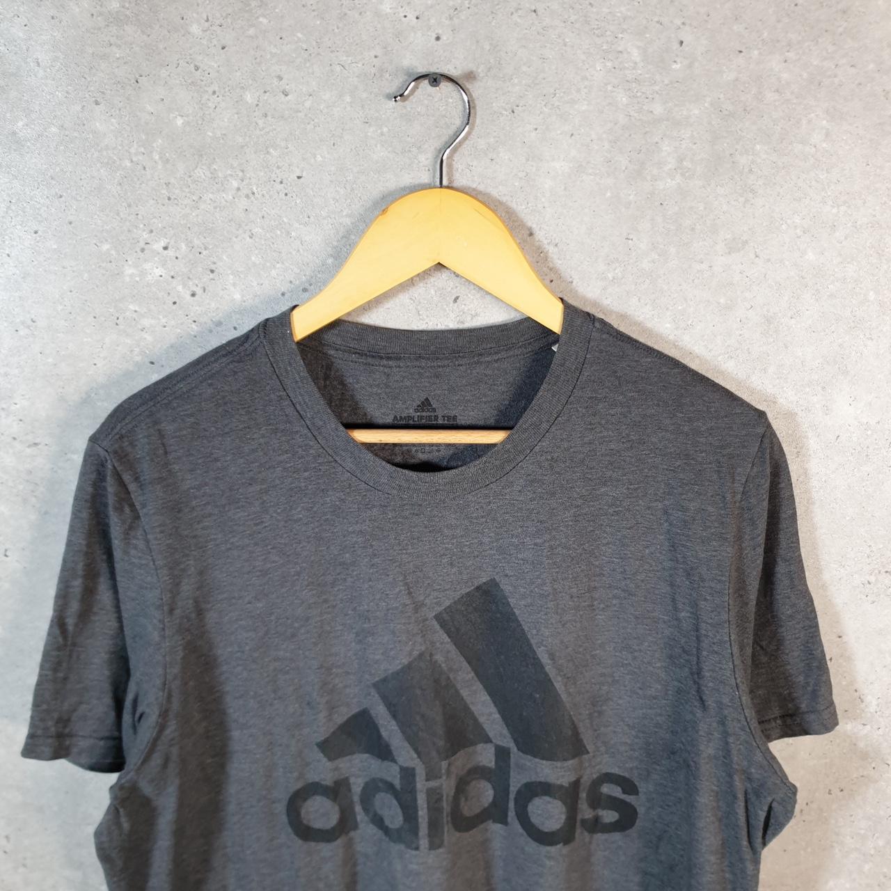 Vintage Adidas Amplifier T Shirt Shirt Men’s Large Grey Three Stripes Logo Athletic C9880