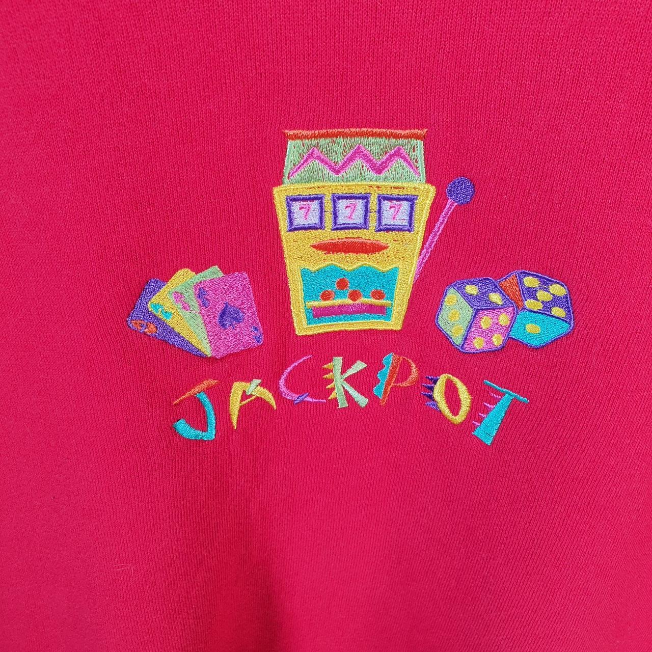 Vintage Lee Heavyweight Sweatshirt Men’s XL Red USA Jackpot Embroidered