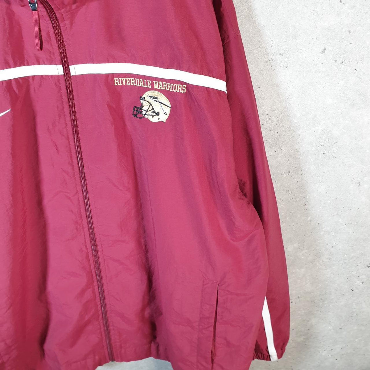 Vintage Nike Team Windbreaker Track Jacket Mens XL Burgundy Red USA Swoosh Full Zip