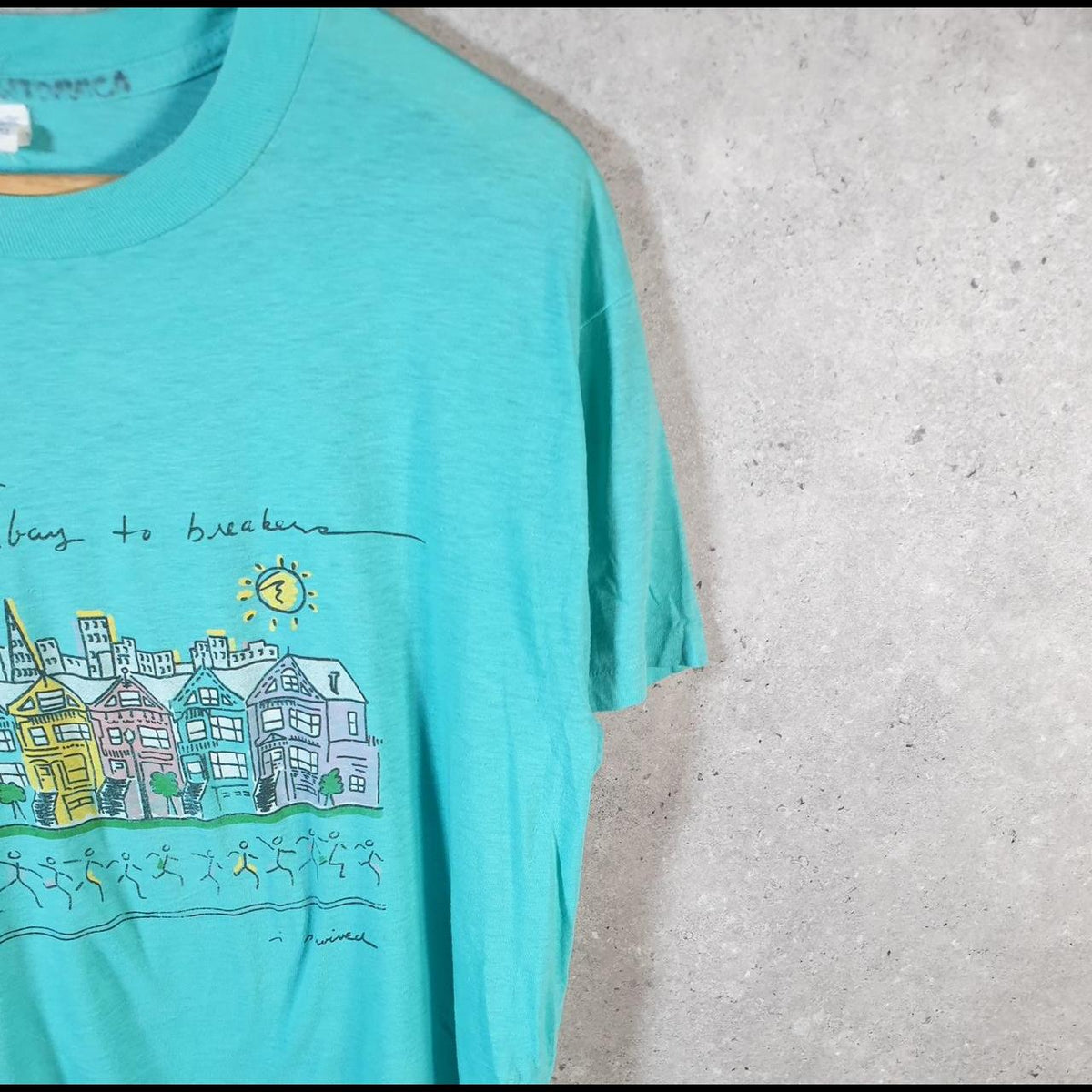Vintage 1987 Bay To Breakers Race San Francisco Single Stitch T Shirt Men’s Medium Blue