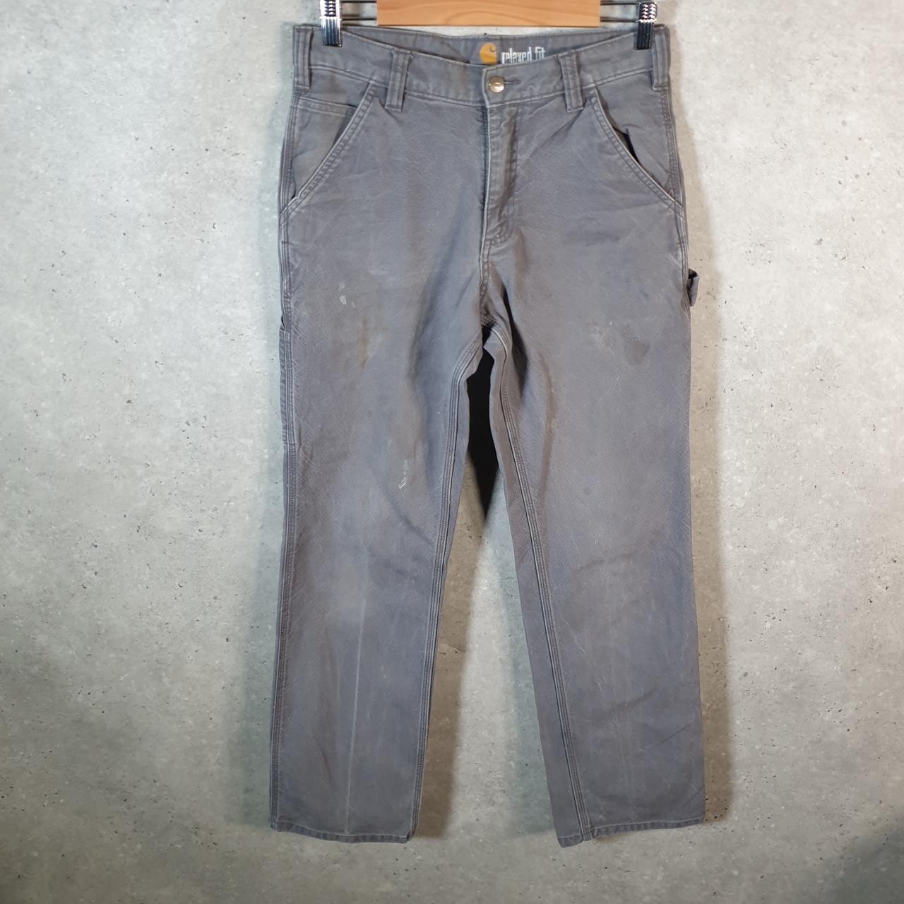 Vintage Carhartt Carpenter Trousers Mens W30 L32 Grey Relaxed Fit Workwear Thrashed
