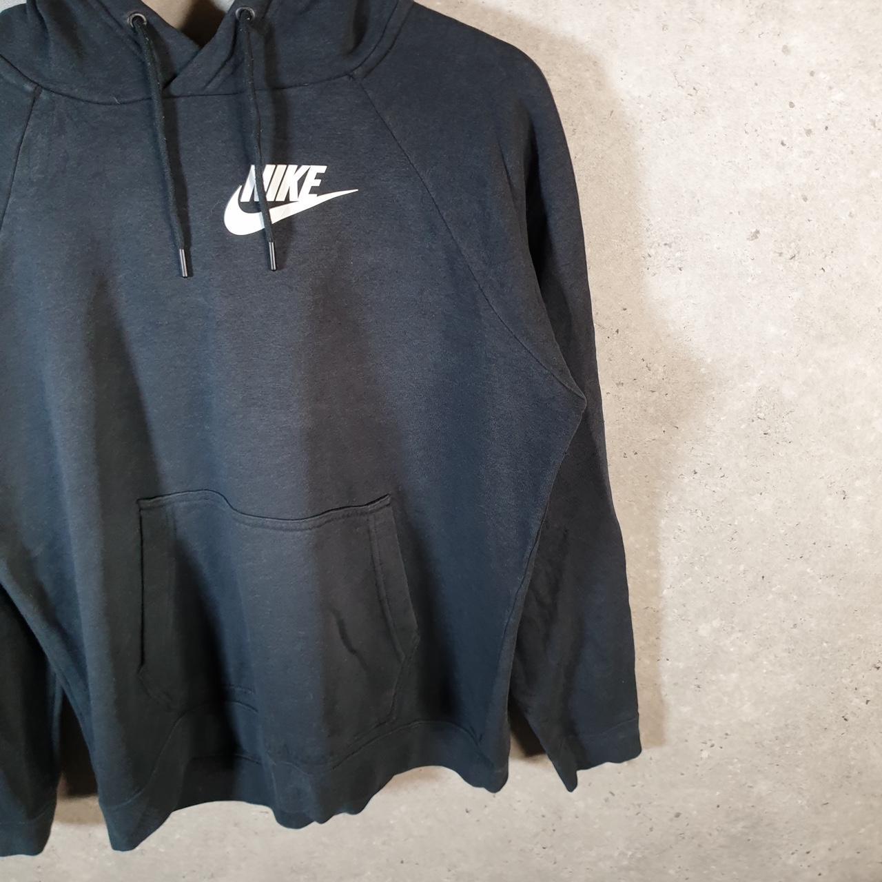 Vintage Nike Club Spellout Hoodie Womens Medium Black Swoosh Y2K Pullover