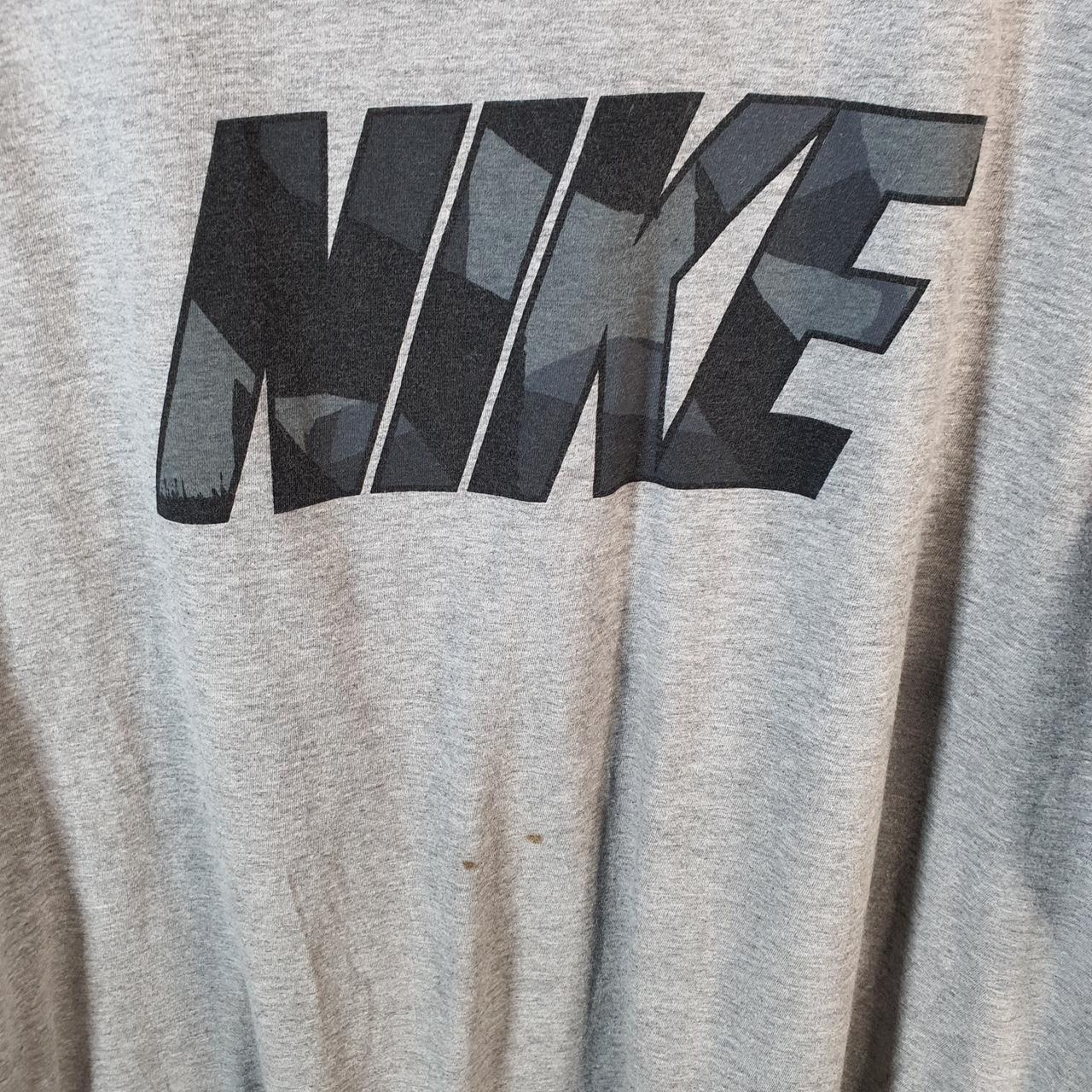 Vintage Nike Club T Shirt Men’s 2XL Spellout Grey Swoosh Athletic
