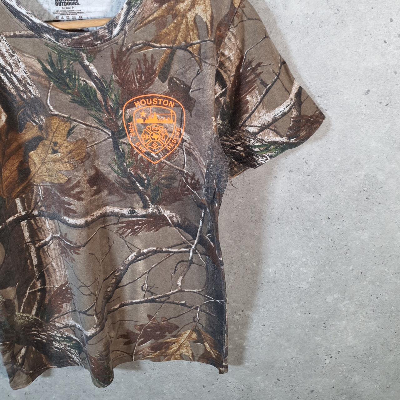 Vintage Russell Outdoors RealTree Camoflauge T Shirt Men’s M Green Camo Short Sleeve