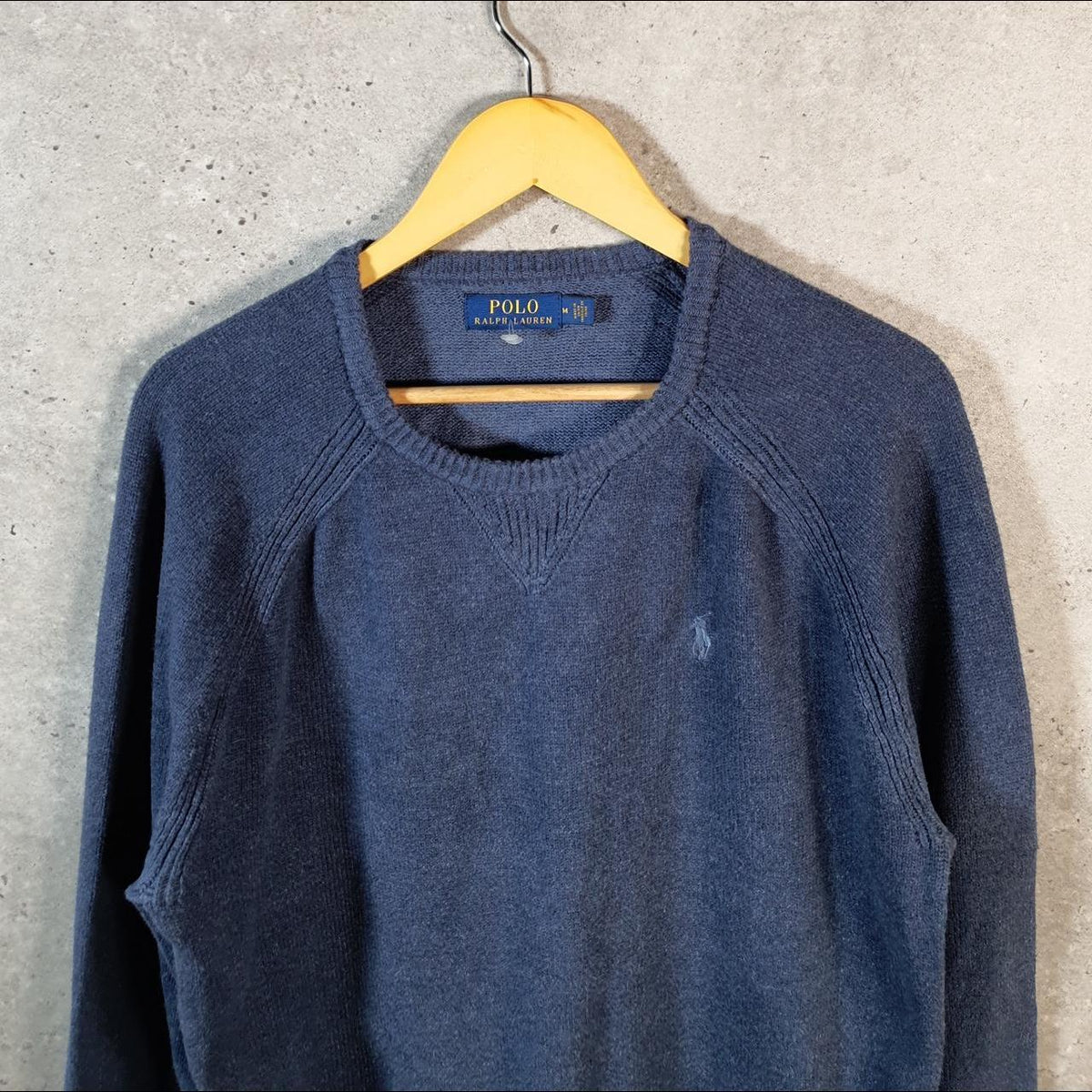 Vintage Ralph Lauren Polo Heavyweight Sweatshirt Men’s Medium Blue Pullover Pony C8854