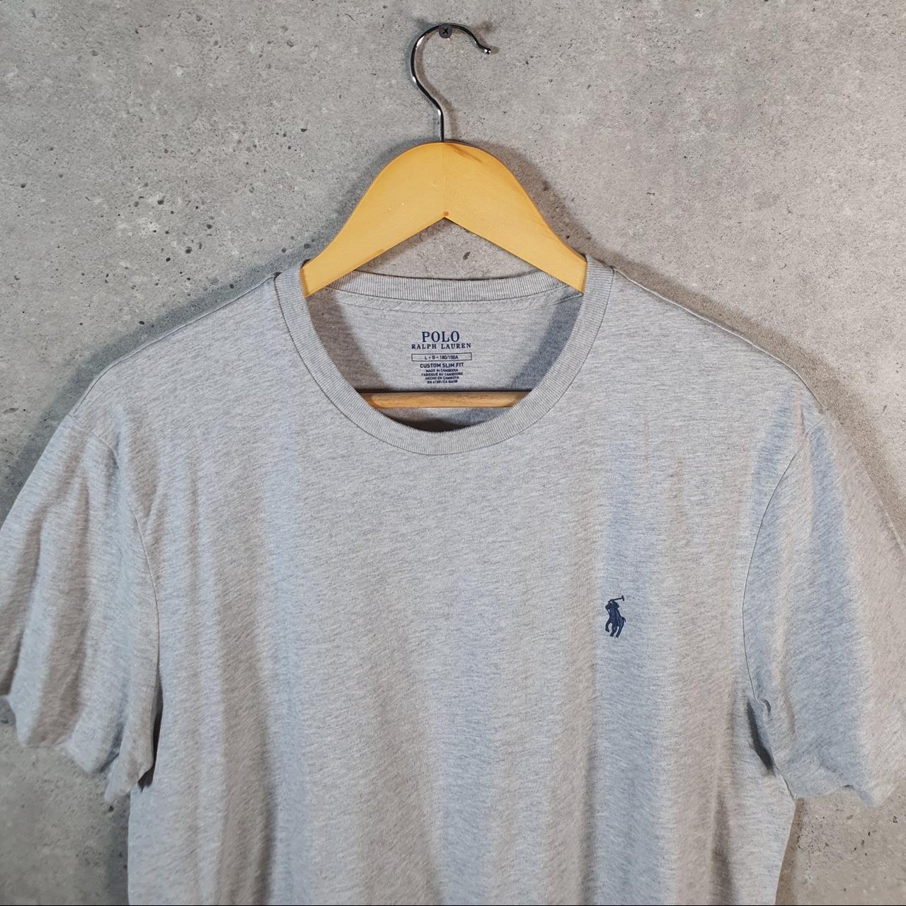 Vintage Ralph Lauren Polo Sport T Shirt Men’s Large Grey Custom Slim Fit Embroidered Pony C8686