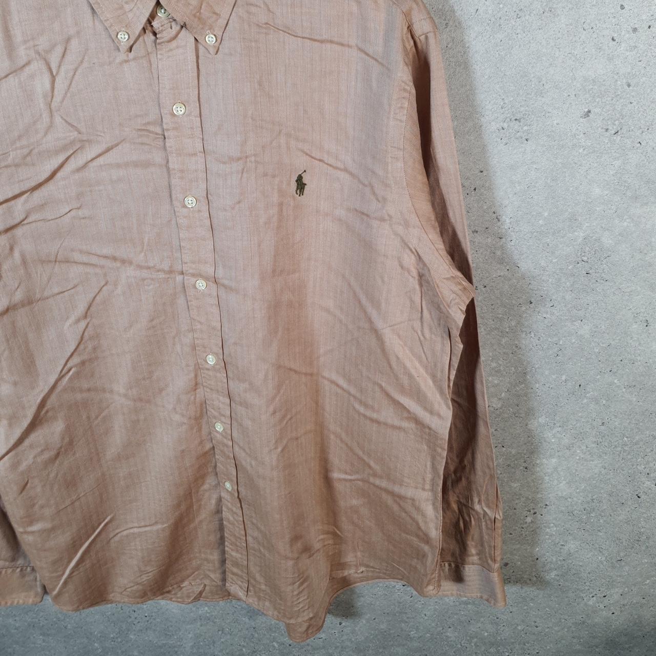 Vintage Ralph Lauren Button Down Shirt Men’s Large Brown Striped Pony