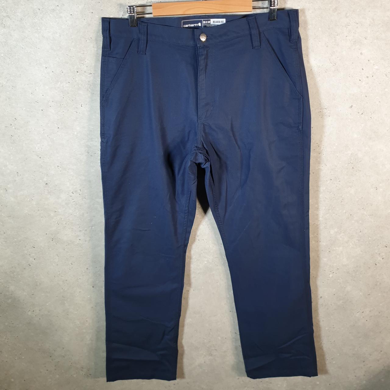 Vintage Carhartt Carpenter Trousers Mens W35 L32 Navy Blue Relaxed Fit Workwear USA