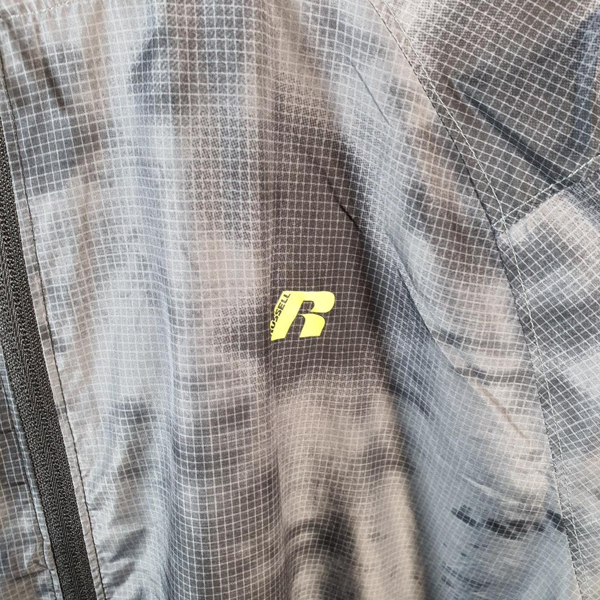Vintage Russell Athletic Windbreaker Track Jacket Mens Medium Grey Athletic Full Zip