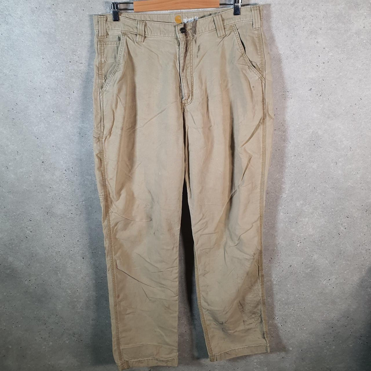 Vintage Carhartt Carpenter Trousers Mens W36 L34 Brown Relaxed Fit Workwear USA