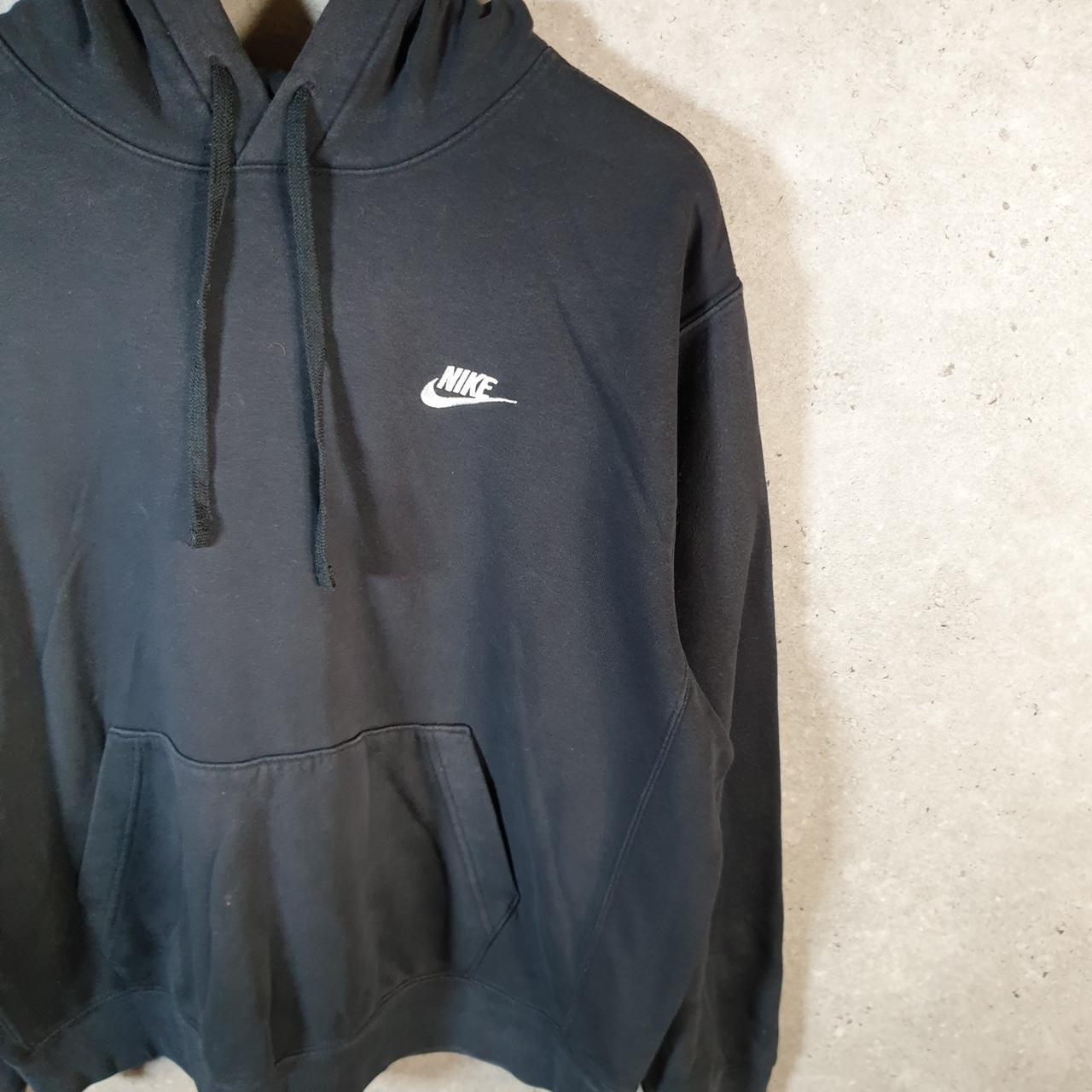 Vintage Nike Club Embroidered Hoodie Men’s Large Black Swoosh Y2K Pullover