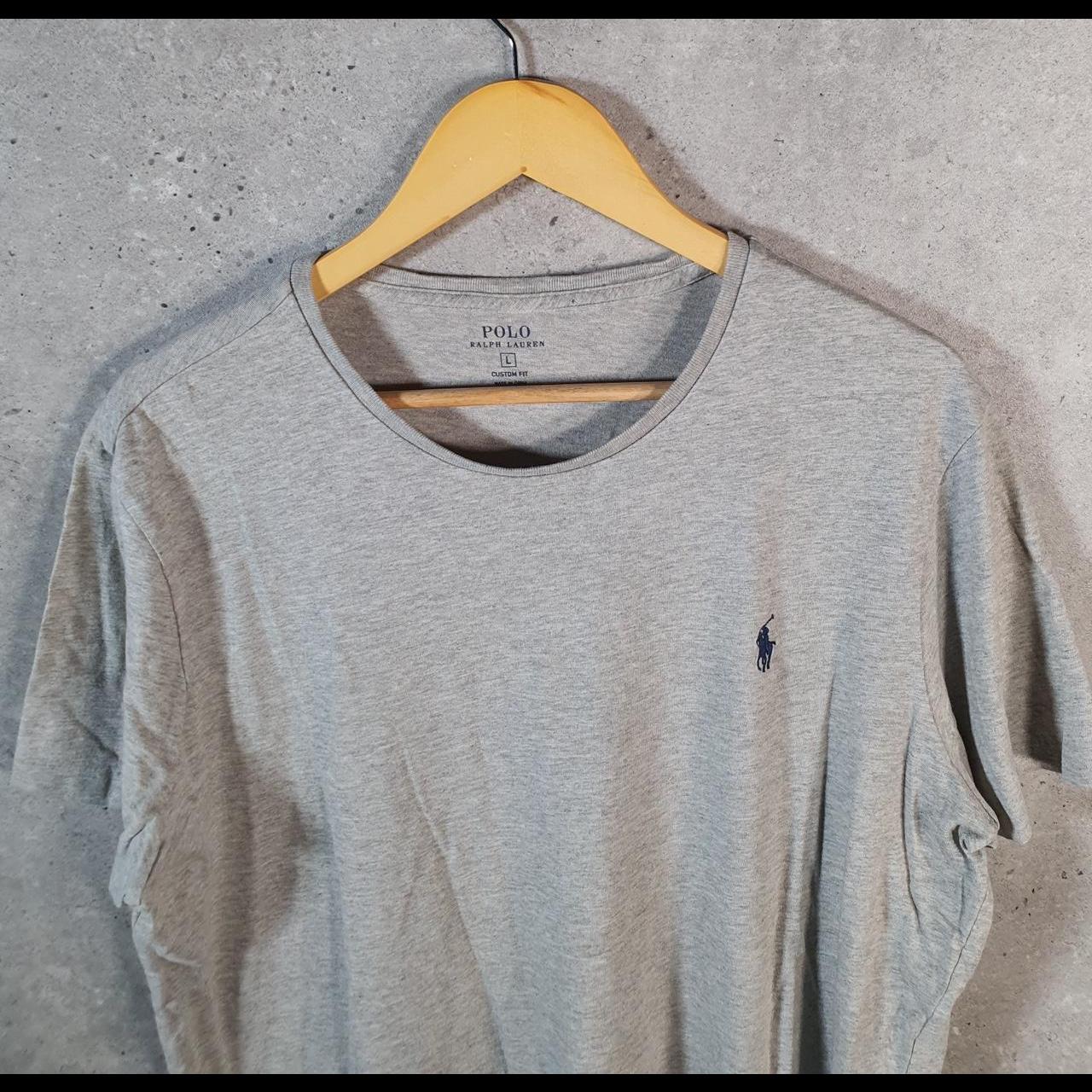 Vintage Ralph Lauren Polo Sport T Shirt Men’s Large Grey Custom Fit Embroidered Pony C8637