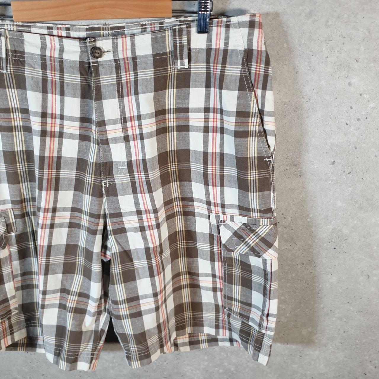 Vintage Izod Shorts Jorts Cargo Men’s W38 Checkered Chino Pockets Baggy Cotton