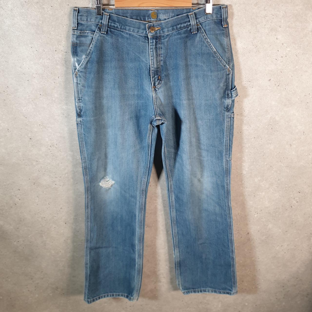Vintage Carhartt Workwear Carpenter Jeans Mens W36 L30 Blue Denim Relaxed Fit USA