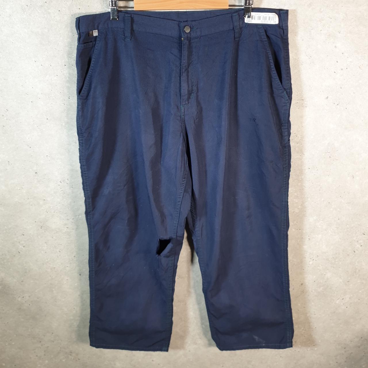 Vintage Carhartt FR Carpenter Trousers Mens W40 L28 Navy Blue Relaxed Fit Workwear USA
