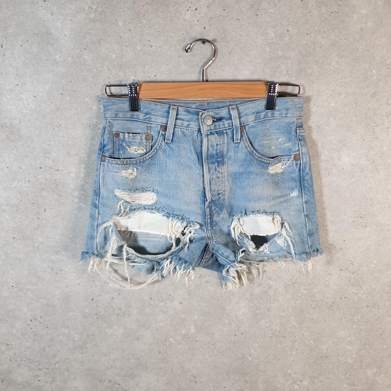 Vintage Levi’s 501 Baggy Shorts Jorts Cargo Womens W24 Blue Relaxed Denim