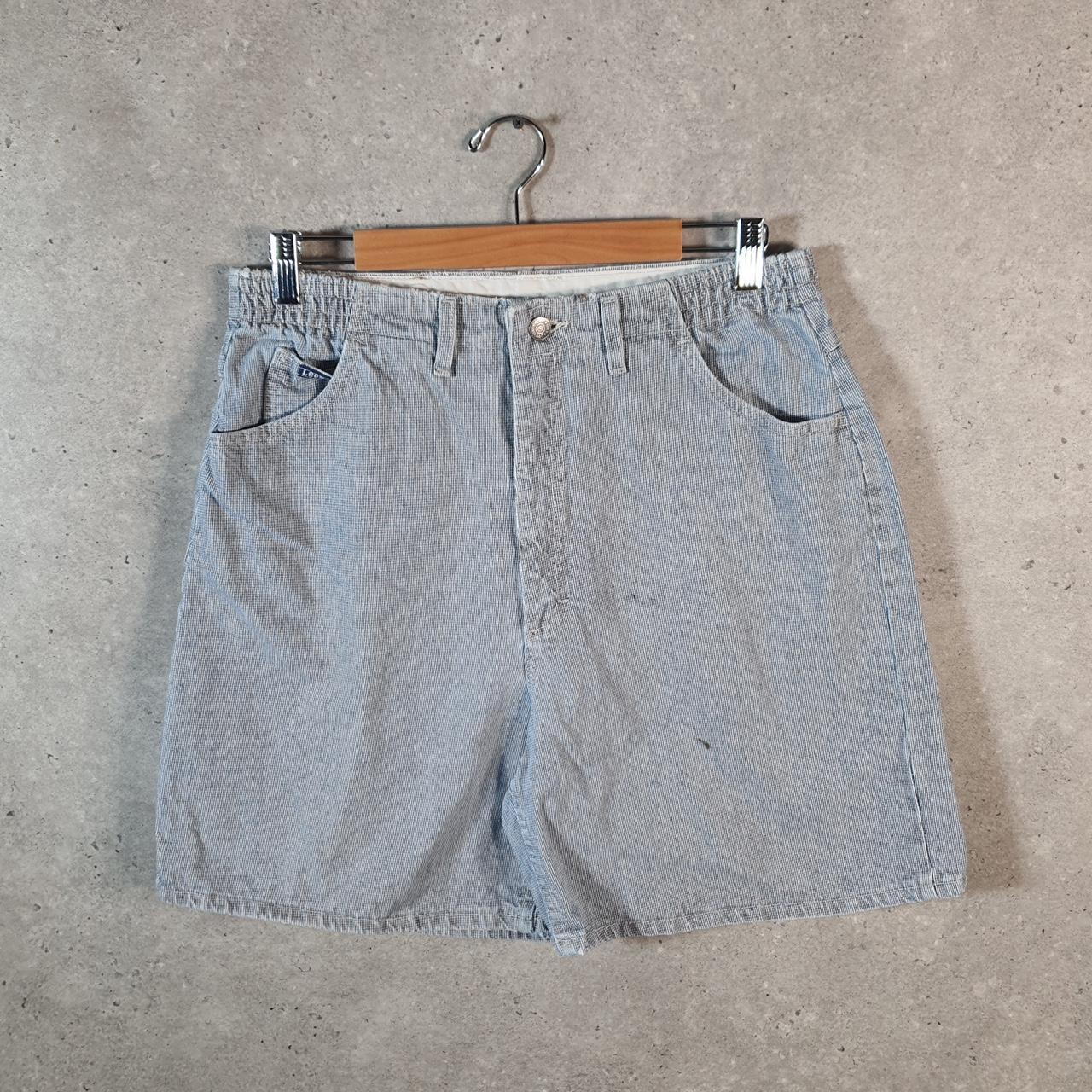 Vintage Lee Mid Rise Baggy Shorts Jorts Cargo Womens W32 Blue Relaxed Denim A4527