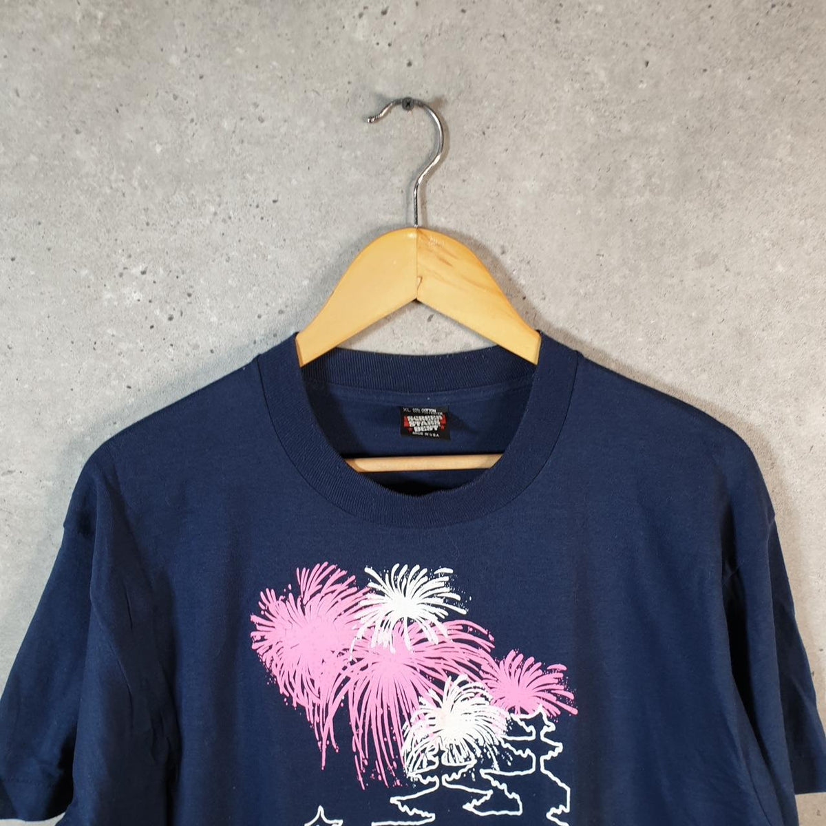 Vintage Screen Stars Best Dekalb Park District 1992 USA Single Stitch T Shirt Men’s XL Blue Big Fish Vintage