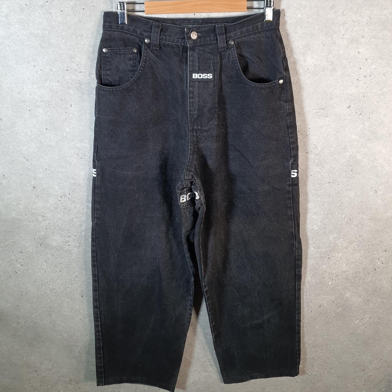 Vintage Boss Baggy Y2K Hip Hop Jeans Mens W32 Grey Denim Wide Leg Big Fish Vintage