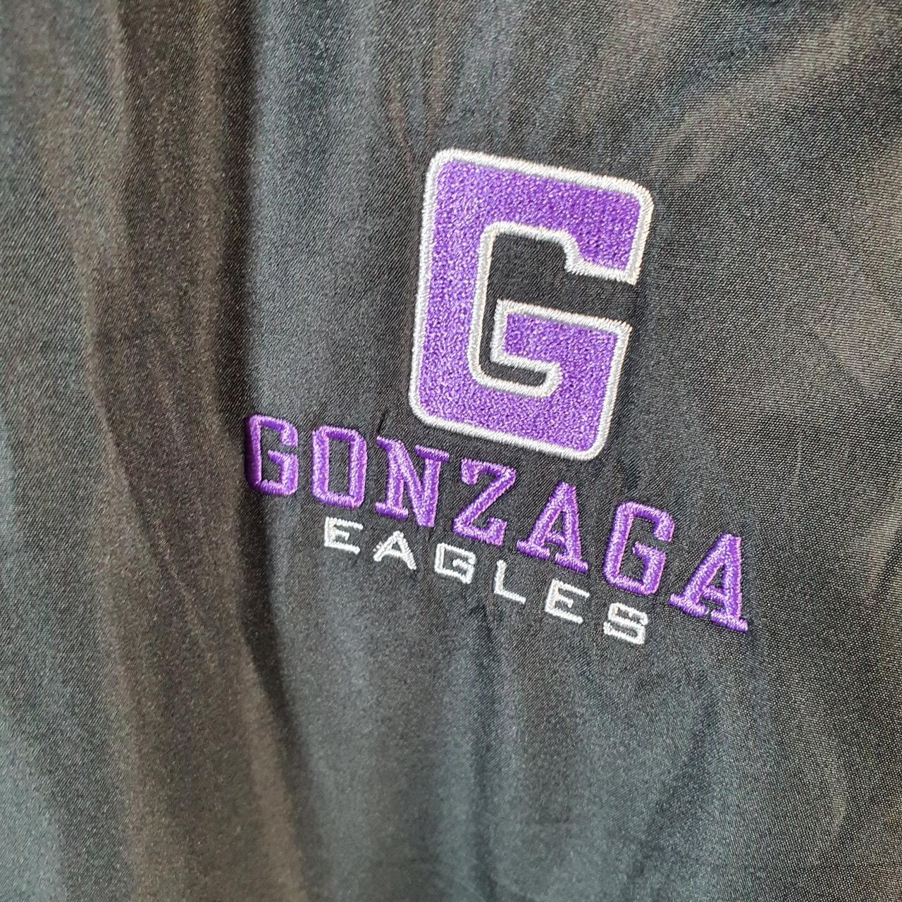 Vintage Champion Windbreaker Track Jacket Mens Large Black Gonzaga Eagles
