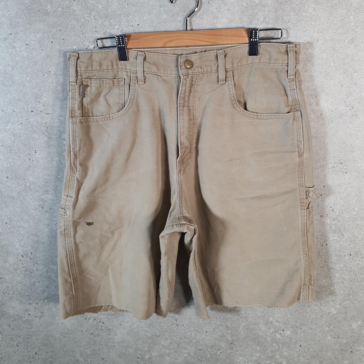 Vintage Carhartt Baggy Carpenter Shorts Jorts Cargo Men’s W34 Brown Relaxed Fit Workwear Big Fish Vintage
