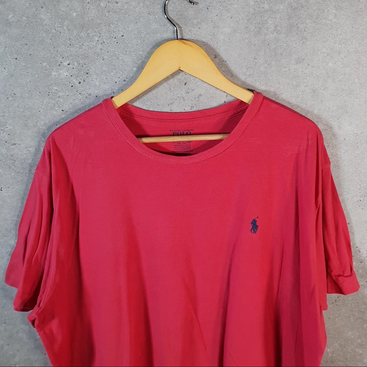 Vintage Ralph Lauren Polo Sport T Shirt Men’s XL Pink Custom Fit Embroidered Pony C8661