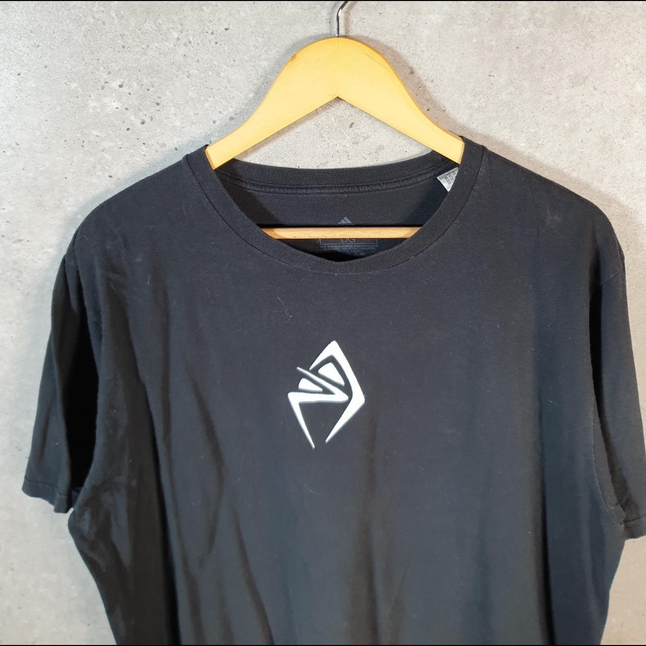 Vintage Adidas Go Tee Spellout T Shirt Shirt Men’s Large Black Three Stripes Logo Athletic C9691