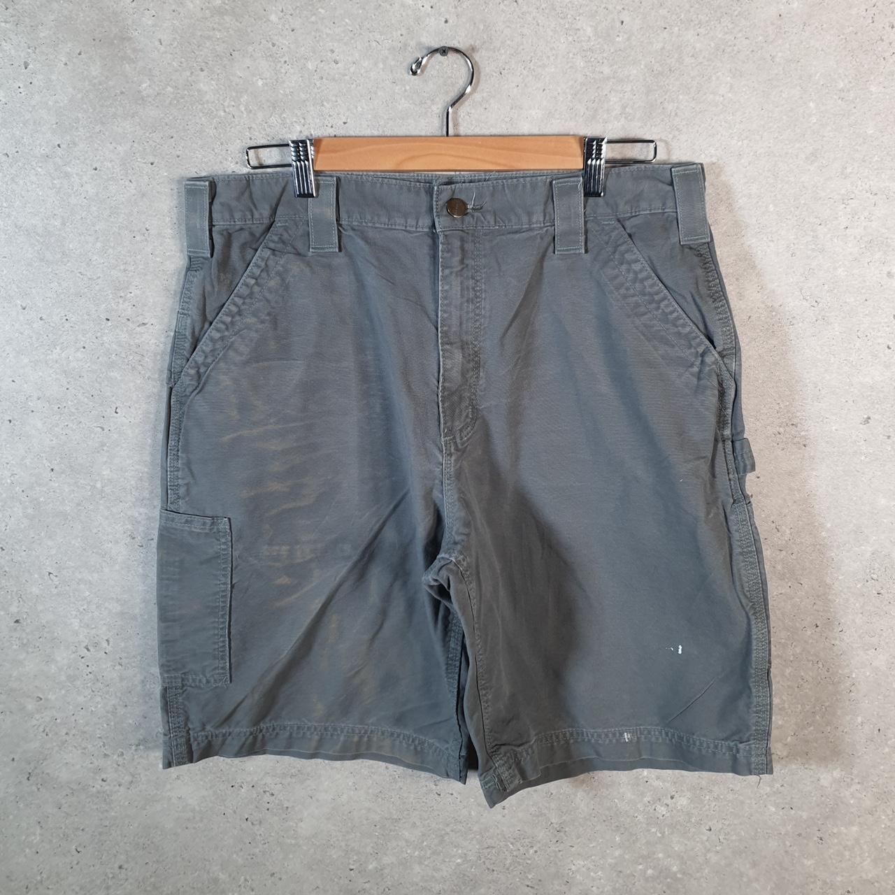 Vintage Carhartt Baggy Carpenter Shorts Jorts Cargo Men’s W36 Grey Relaxed Fit Workwear Big Fish Vintage