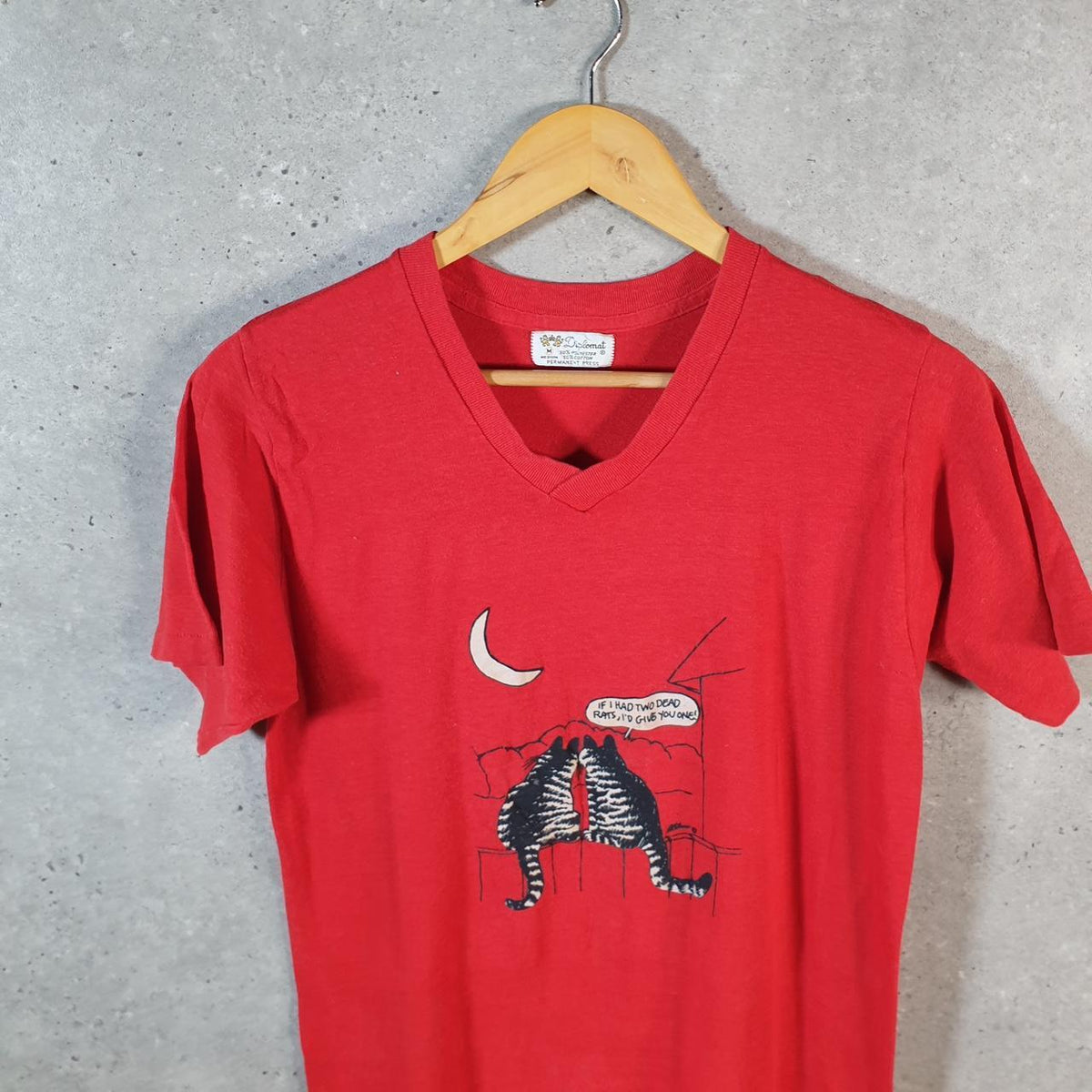 Vintage Diplomat 2 Dead Rats Cats 90s Graphic USA Single Stitch T Shirt Men’s Medium Red