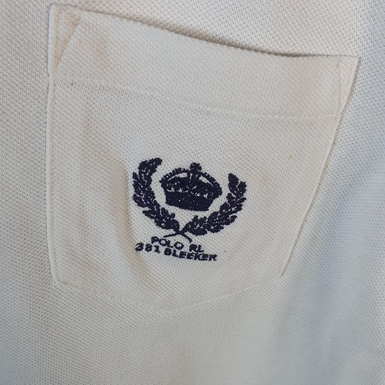 Vintage Ralph Lauren Polo Shirt Men’s Large White Custom Fit Embroidered Pony