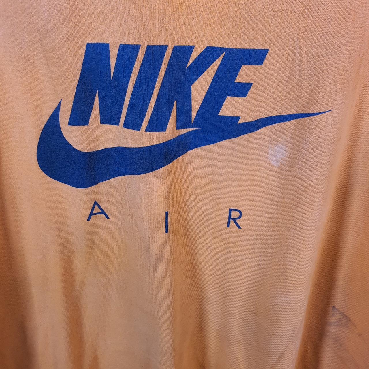 Vintage Nike Air Graphic Spellout T Shirt Men’s XL Orange Swoosh Athletic