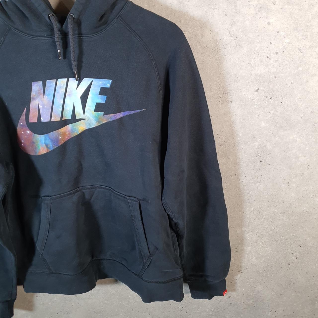 Vintage Nike Club Sportswear Hoodie Womens Medium Black Swoosh Y2K Pullover