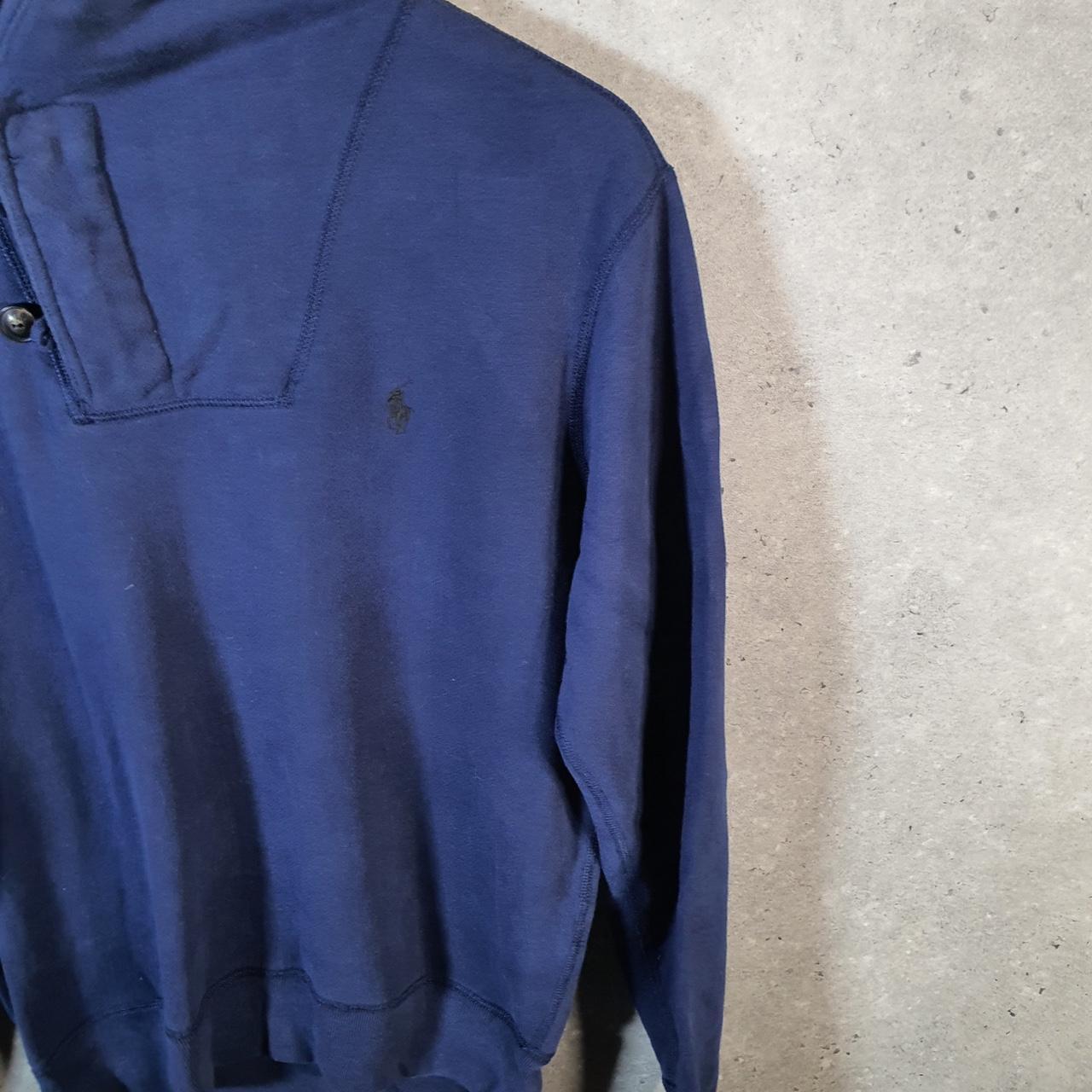 Vintage Ralph Lauren Polo 1/4 Button Sweatshirt Men’s Small Navy Blue Cotton Pullover Pony