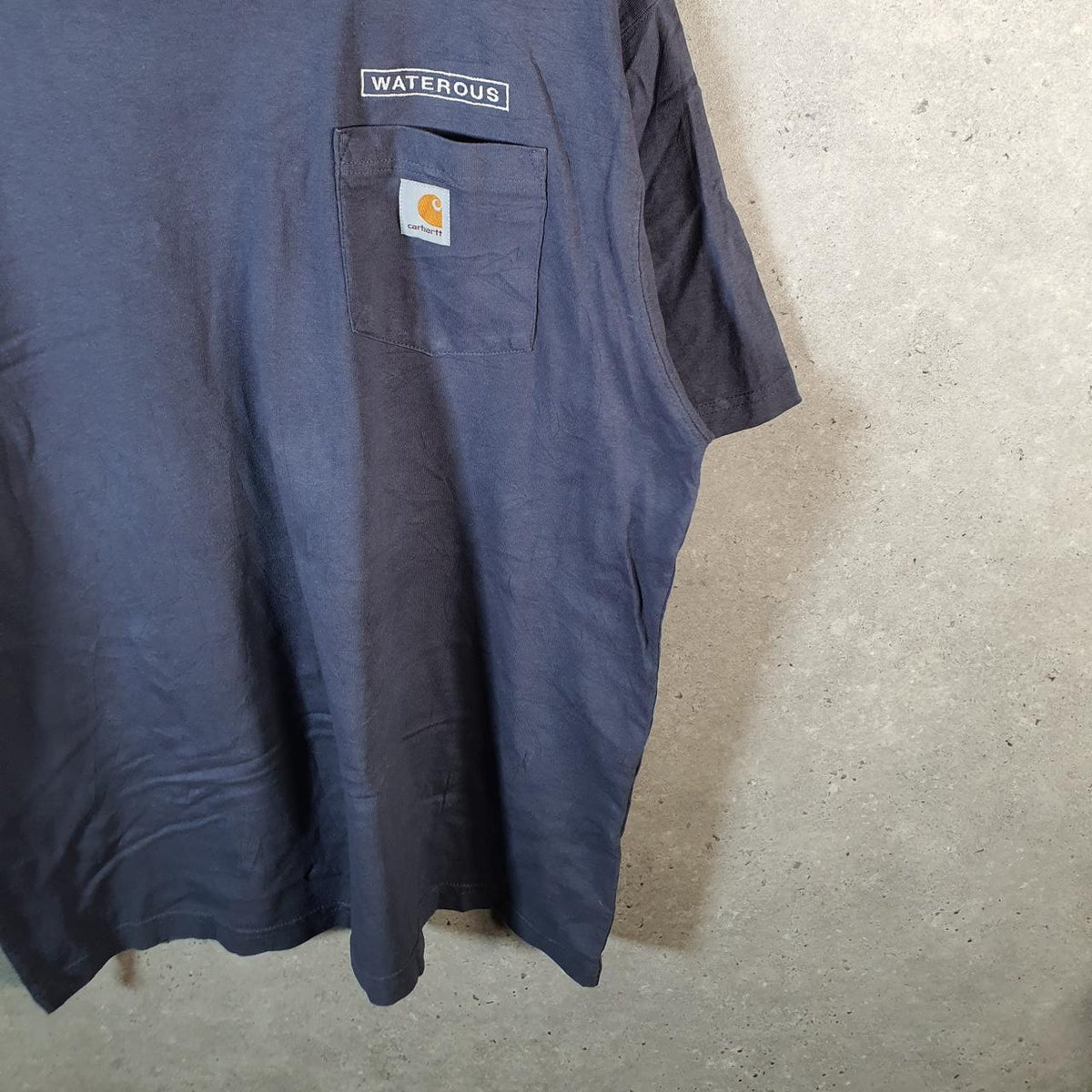 Vintage Carhartt Pocket T Shirt Men’s Large Navy Blue Workwear Chore Utility Original Fit