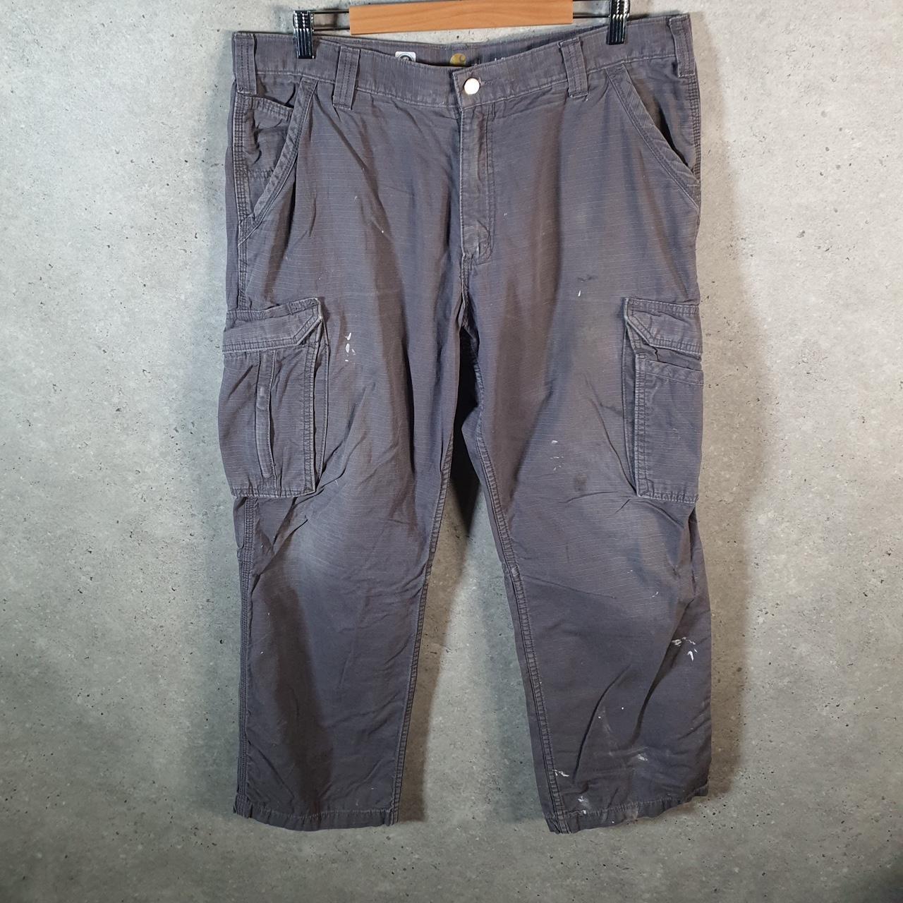 Vintage Carhartt Carpenter Trousers Mens W38 L30 Grey Relaxed Fit Workwear Thrashed