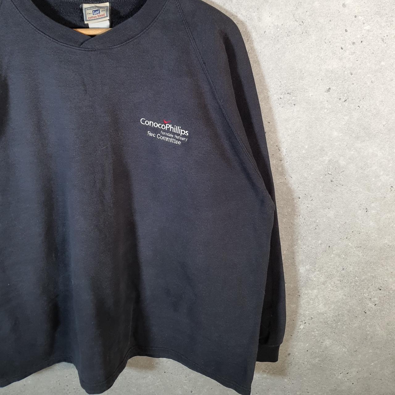 Vintage Lee Cotton Blend Sweatshirt Men’s XL Black USA ConocoPhillips Ferndale Refinery