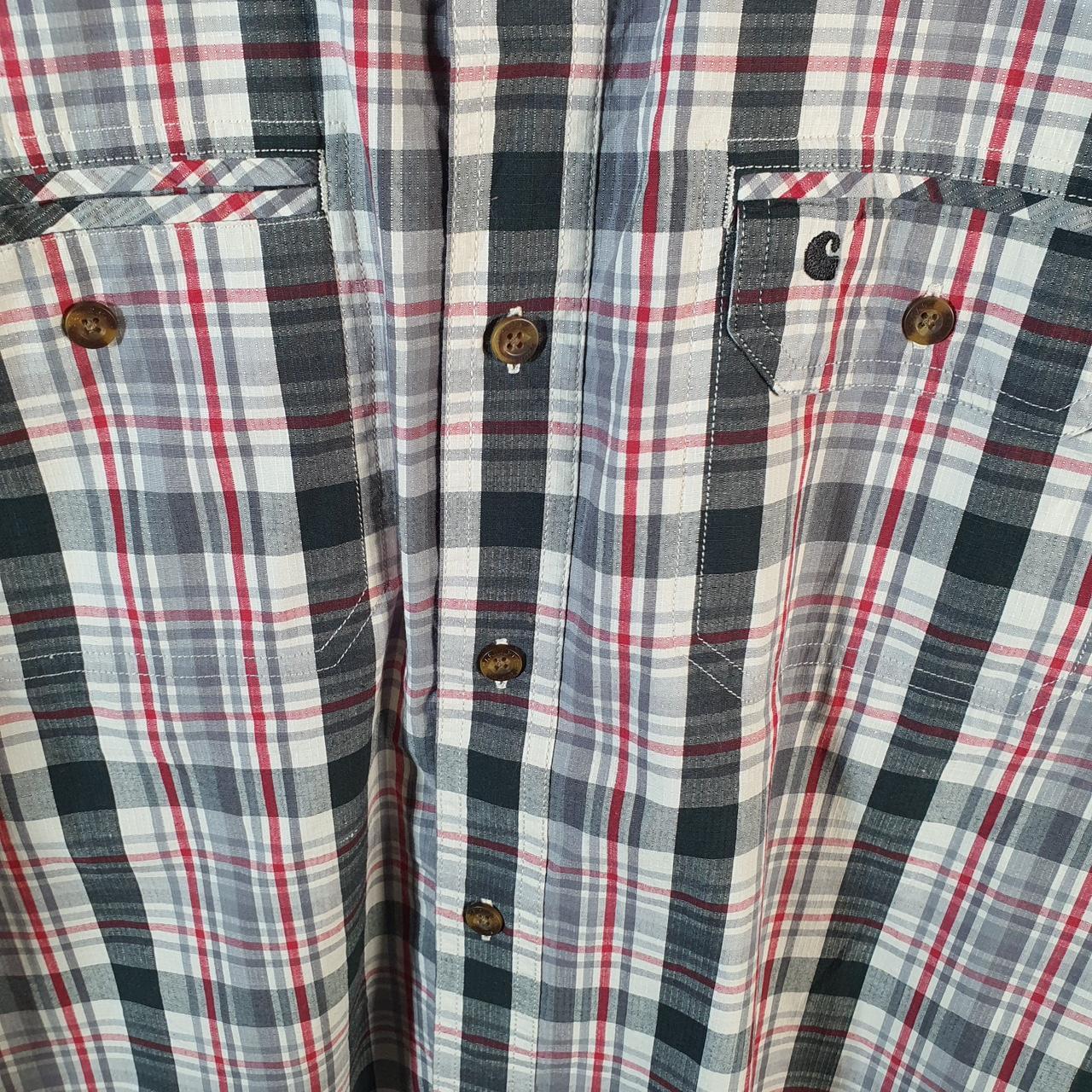 Vintage Carhartt Shirt Button Down Mens Medium Red Short Sleeve Chore Utility Relaxed