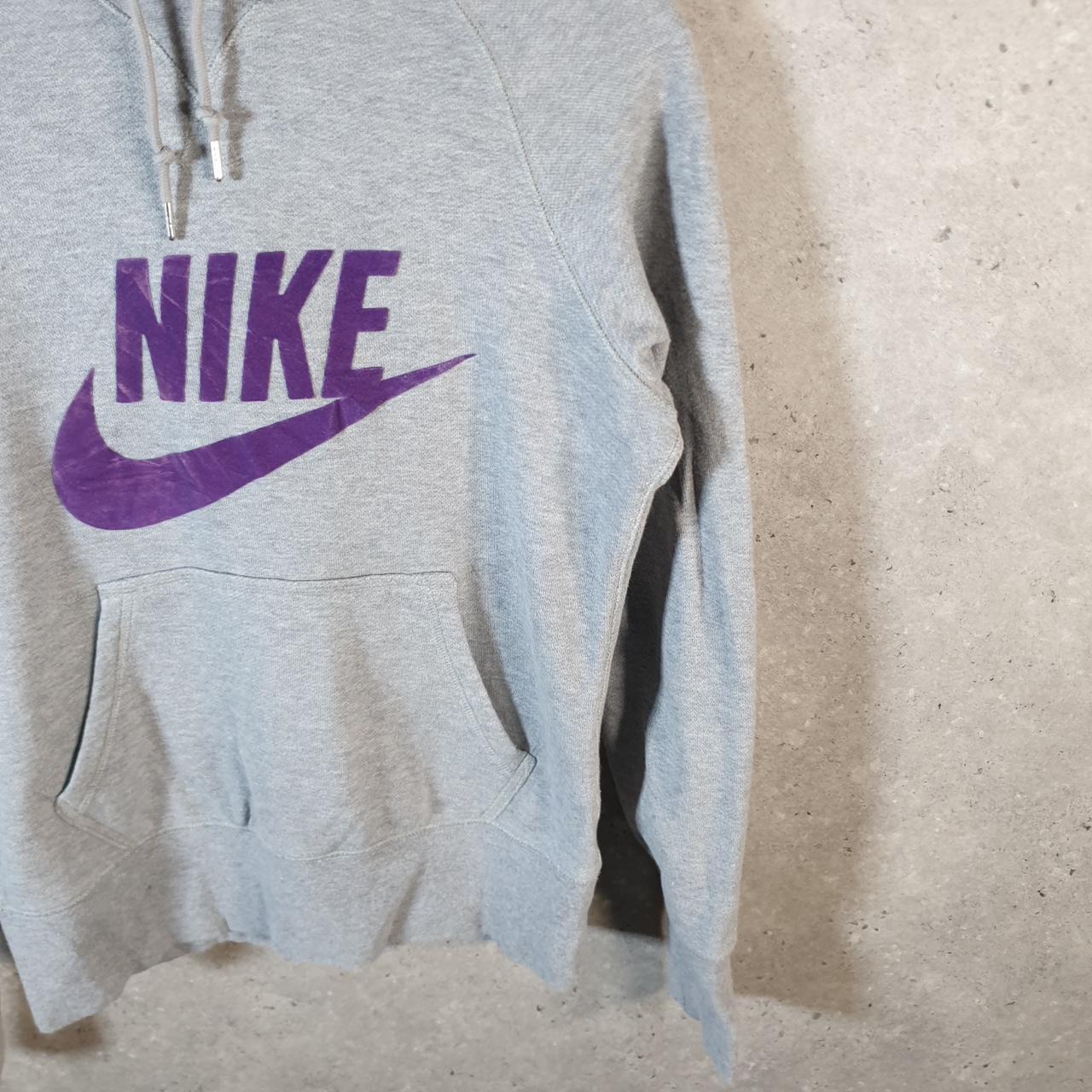 Vintage Nike 90s Club Hoodie Womens Medium Grey Swoosh Y2K Pullover