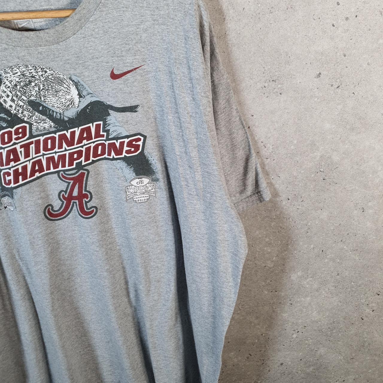 Vintage Nike Team 2009 Alabama Crimson Tide T Shirt Men’s 2XL Grey Swoosh Athletic