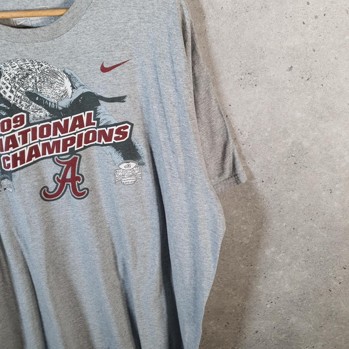 Vintage Nike Team 2009 Alabama Crimson Tide T Shirt Men’s 2XL Grey Swoosh Athletic