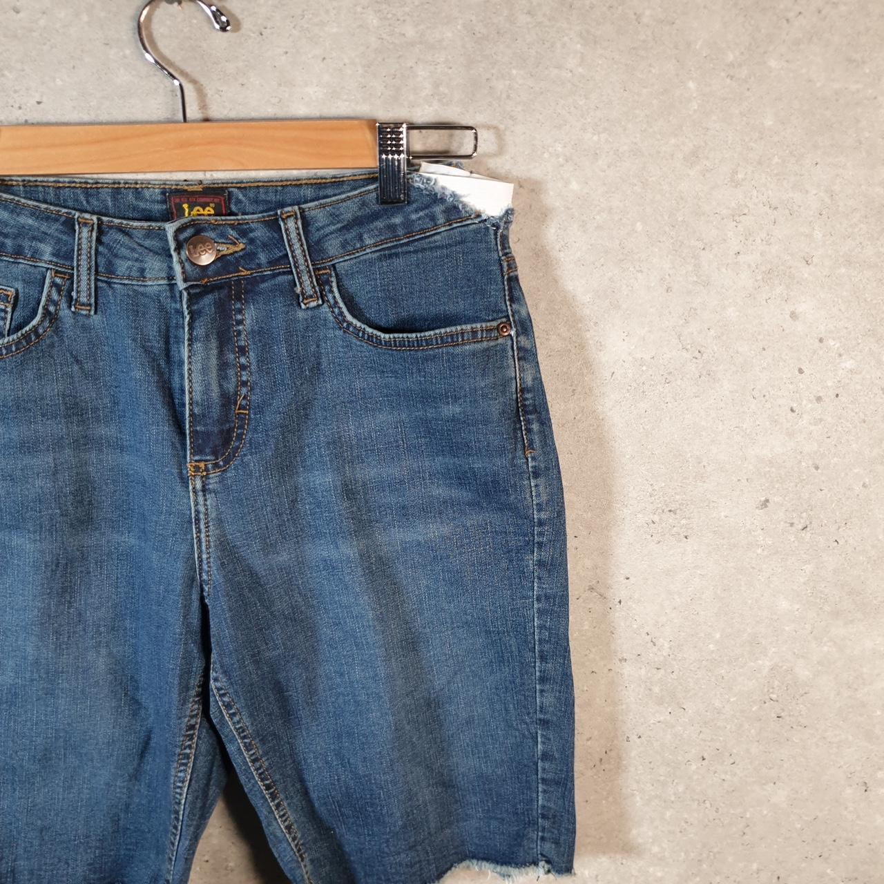 Vintage Lee Baggy Shorts Jorts Cargo Womens W28 Blue Relaxed Denim