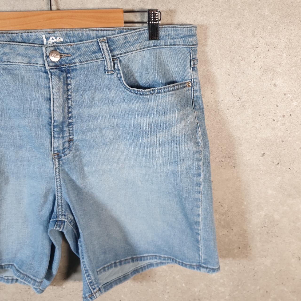 Vintage Lee Baggy Shorts Jorts Cargo Womens W36 Blue Relaxed Denim